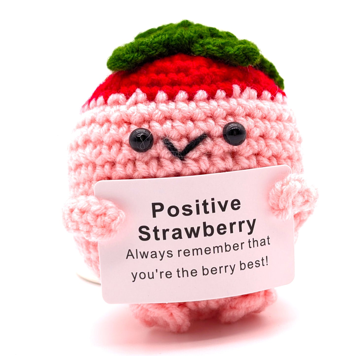 Velvet Pink Strawberry Positive Vibes Crochet Minis