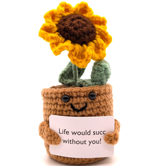 Potted Solar Sunflower Positive Vibes Crochet Minis