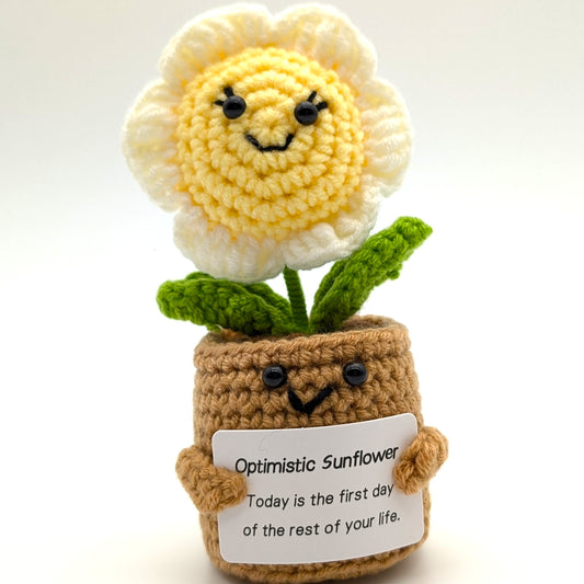 Vanilla Sunflower Planter Positive Vibes Crochet Minis