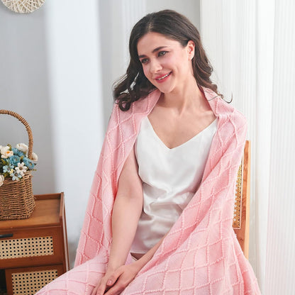 50x60 Knitted Throw Blanket with Tassels | Cozy & Soft