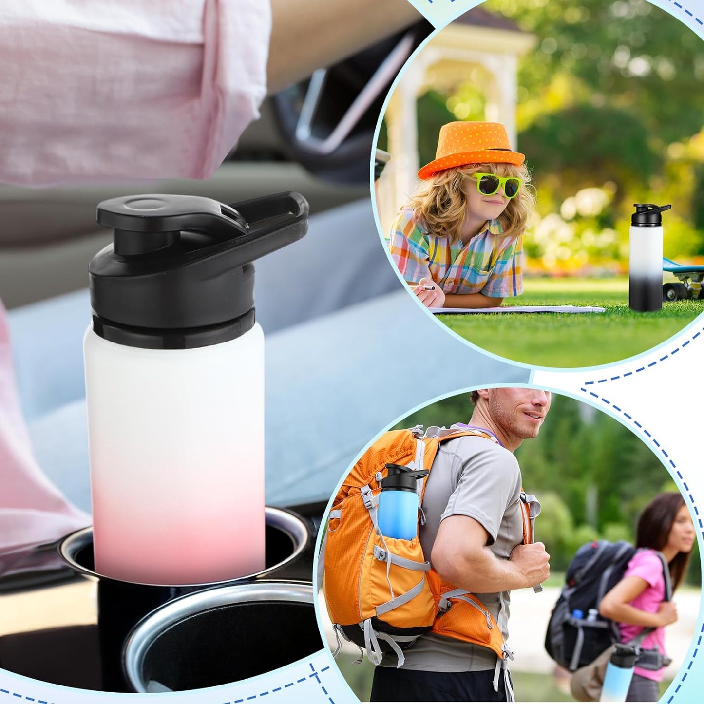 25oz Reusable Aluminum Water Bottle | Snap-Lid, Multi-Color Sports Travel