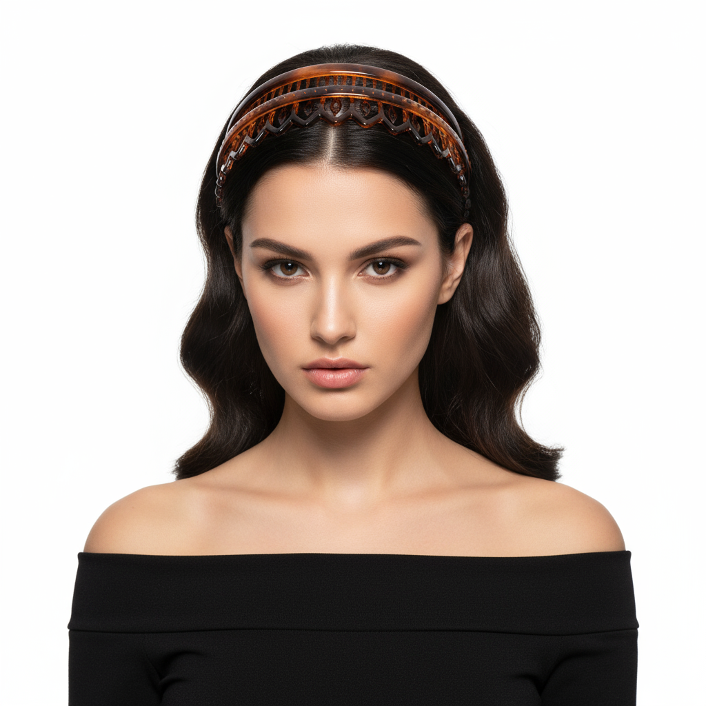 4-Pack Non-Slip Headbands with Teeth | Plastic Hairbands for Women