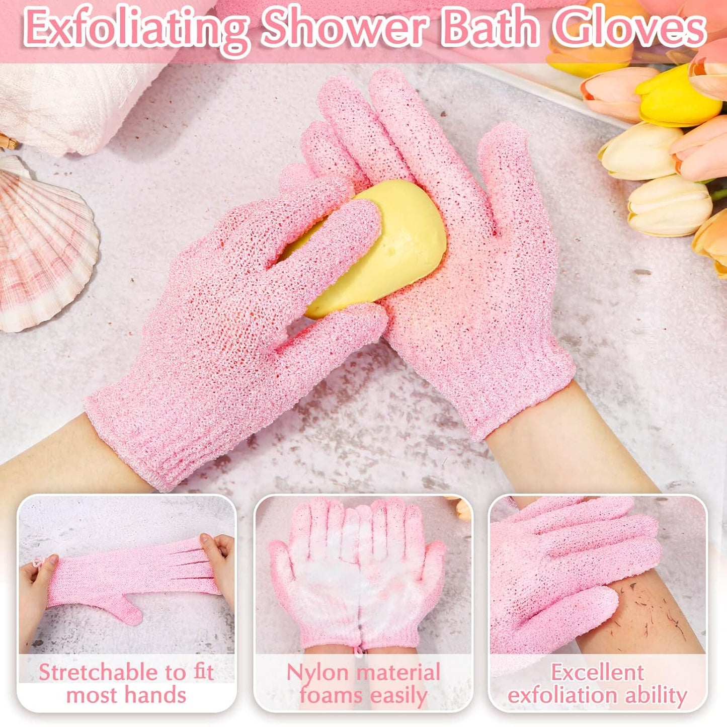 🧤SPA Exfoliation: Gentle & Effective Scrub Gloves for Face and Body 2pc