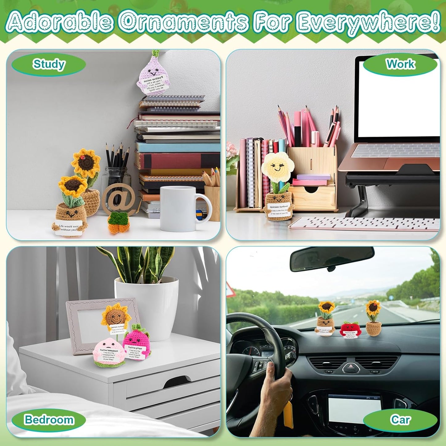 Tangy Scallion Positive Vibes Crochet Minis