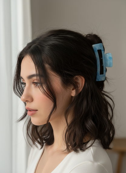 Marble Acrylic Claw Clips (3.35") | Non-Slip Hair Clips for Thick Hair