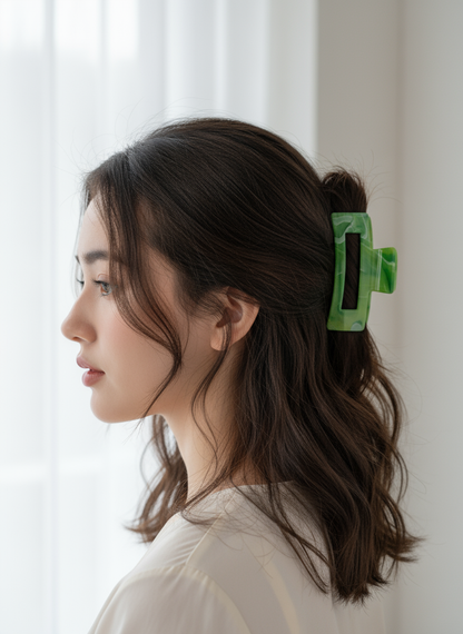 Marble Acrylic Claw Clips (3.35") | Non-Slip Hair Clips for Thick Hair