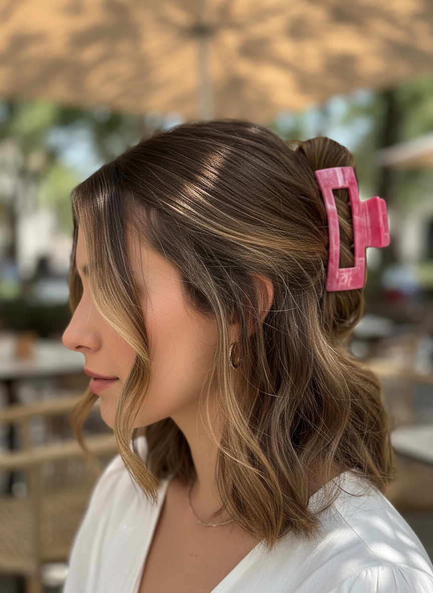 Marble Acrylic Claw Clips (3.35") | Non-Slip Hair Clips for Thick Hair