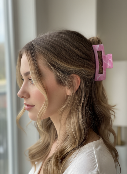 Marble Acrylic Claw Clips (3.35") | Non-Slip Hair Clips for Thick Hair