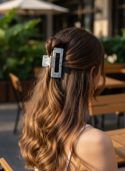 Marble Acrylic Claw Clips (3.35") | Non-Slip Hair Clips for Thick Hair