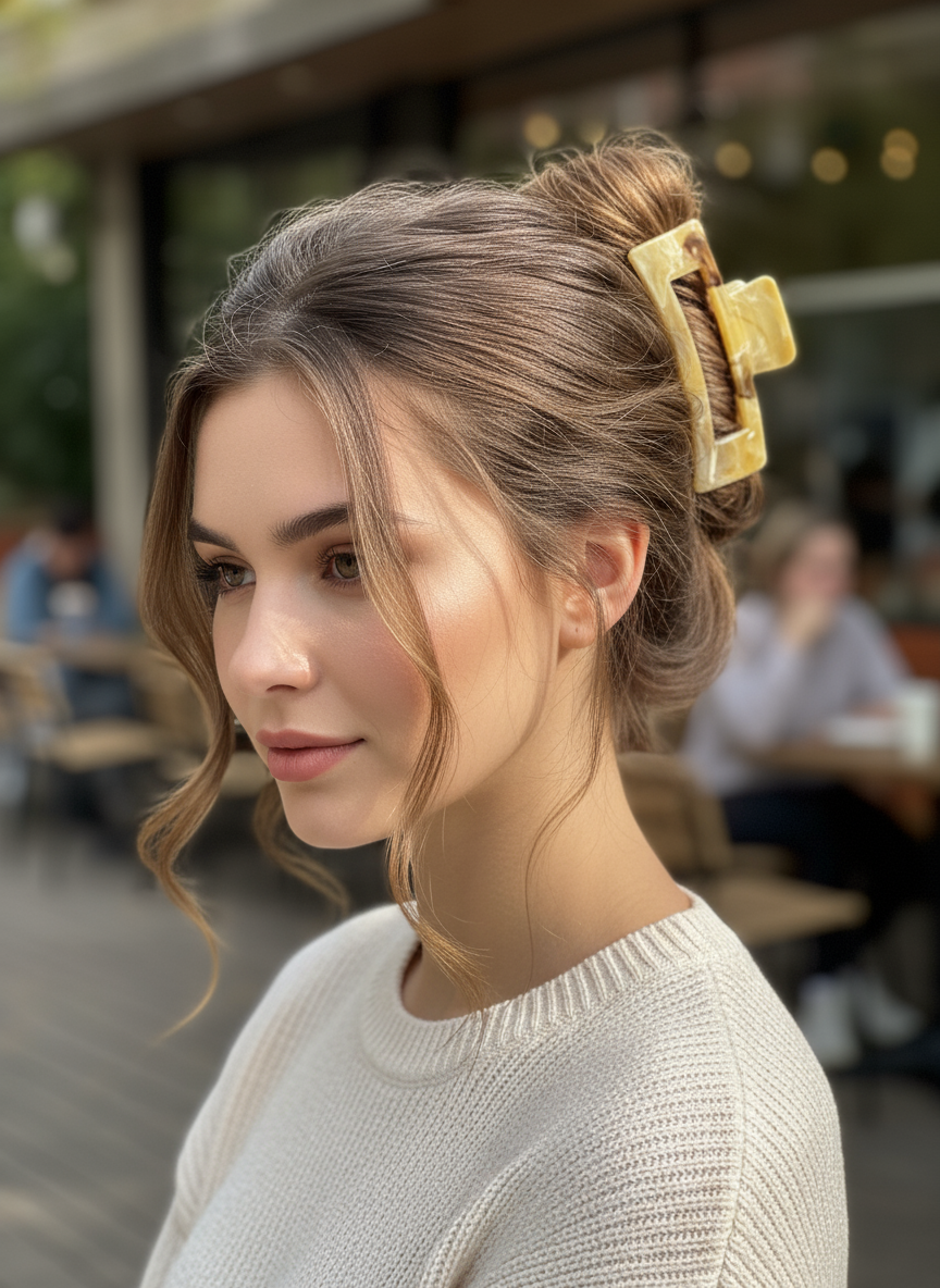 Marble Acrylic Claw Clips (3.35") | Non-Slip Hair Clips for Thick Hair