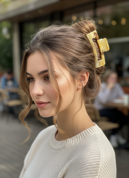 Marble Acrylic Claw Clips (3.35") | Non-Slip Hair Clips for Thick Hair