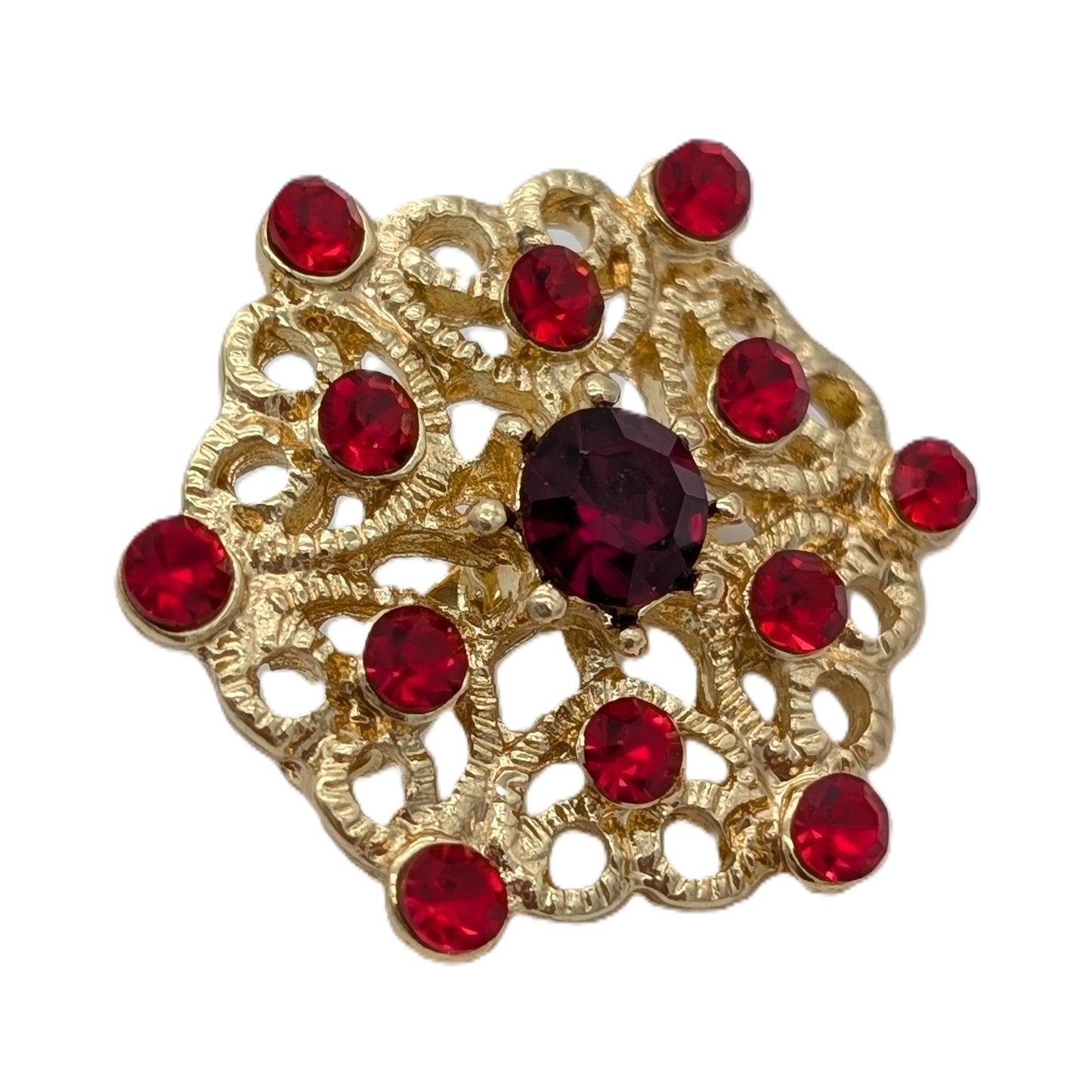 Ruby Filigree Pin