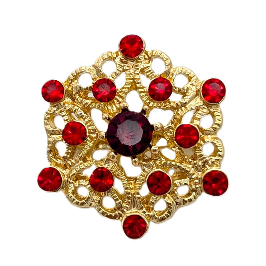 Ruby Filigree Pin
