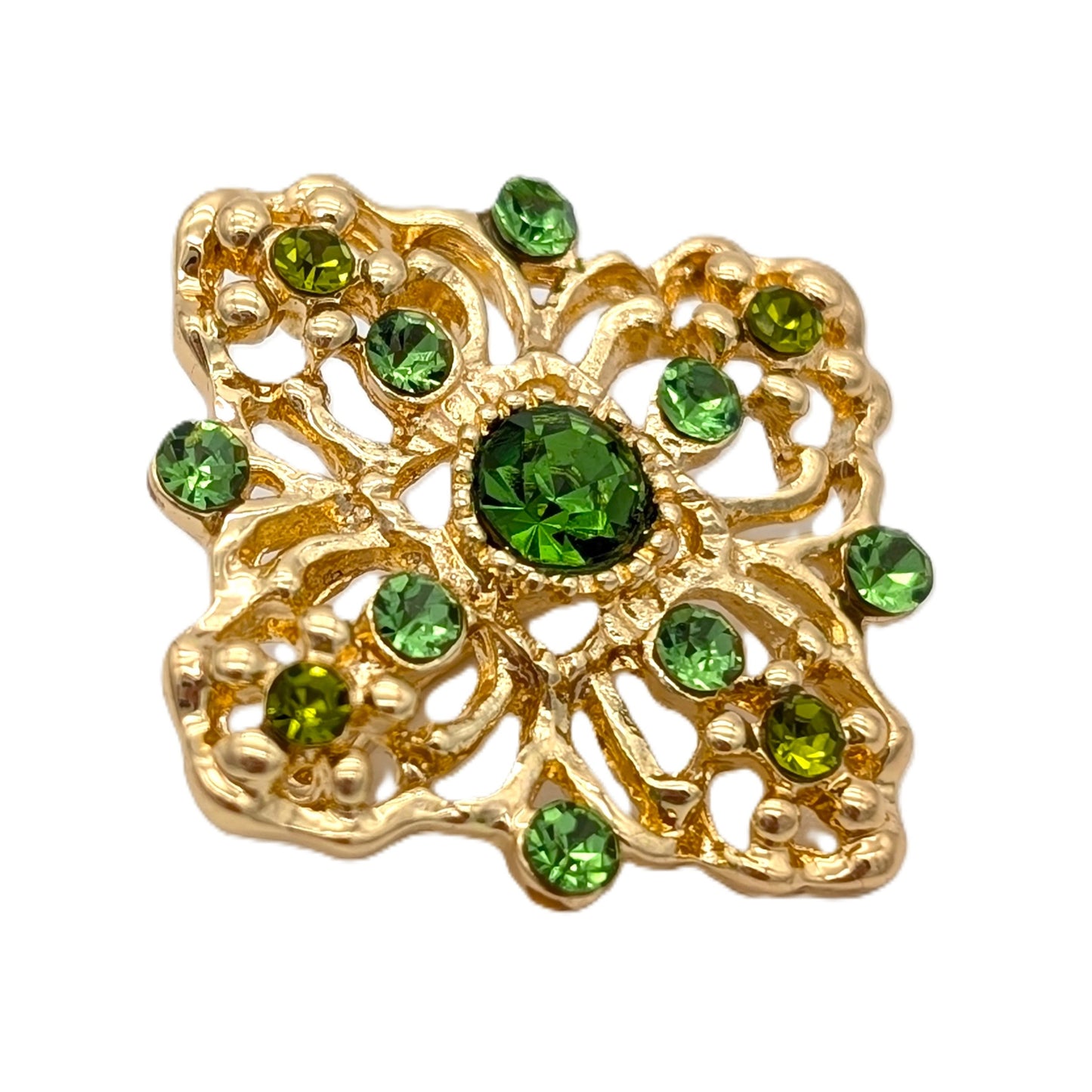 Emerald Filigree Pin