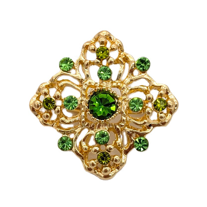 Emerald Filigree Pin