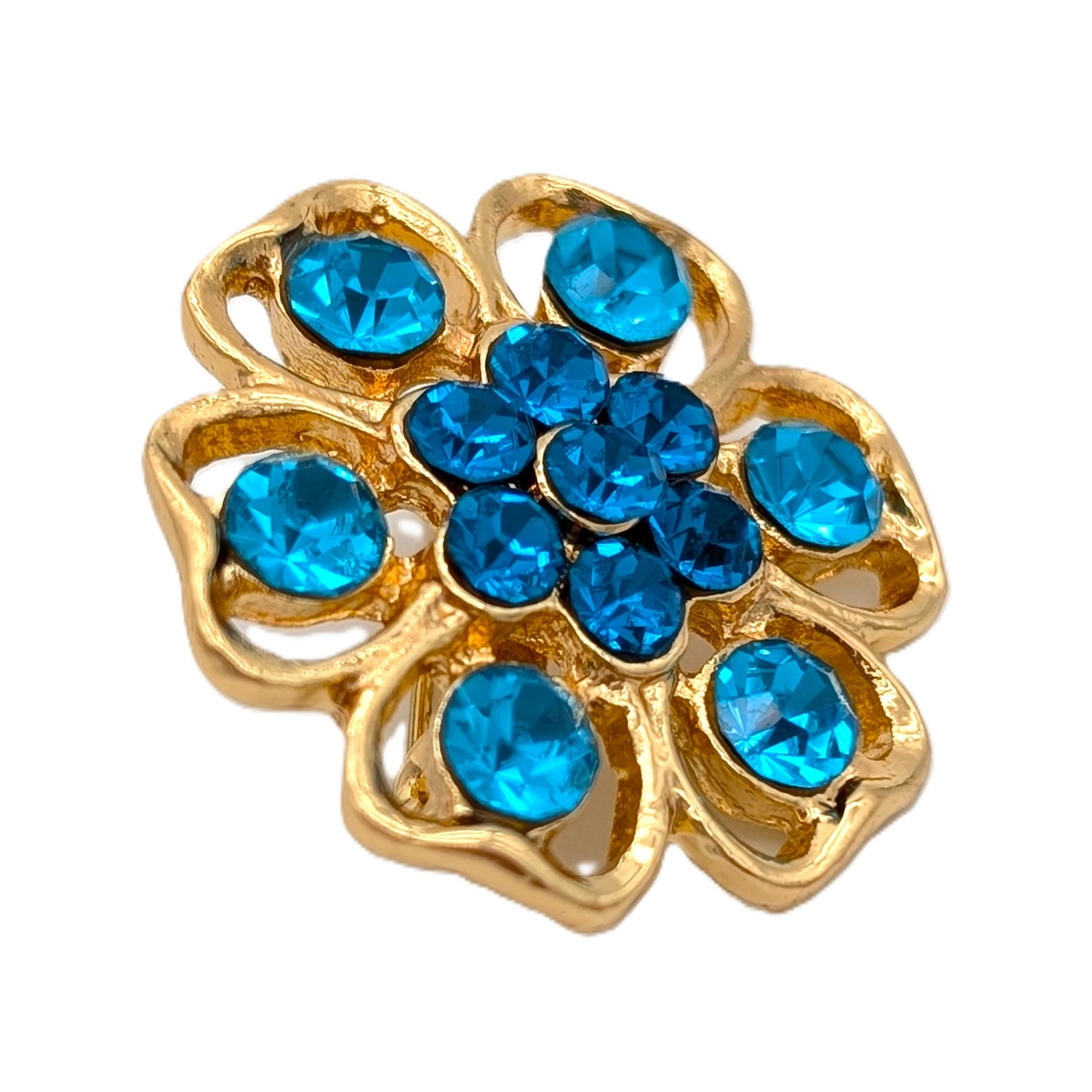 Aqua Flower Pin