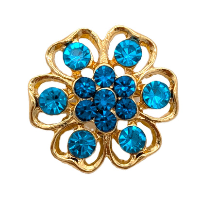 Aqua Flower Pin