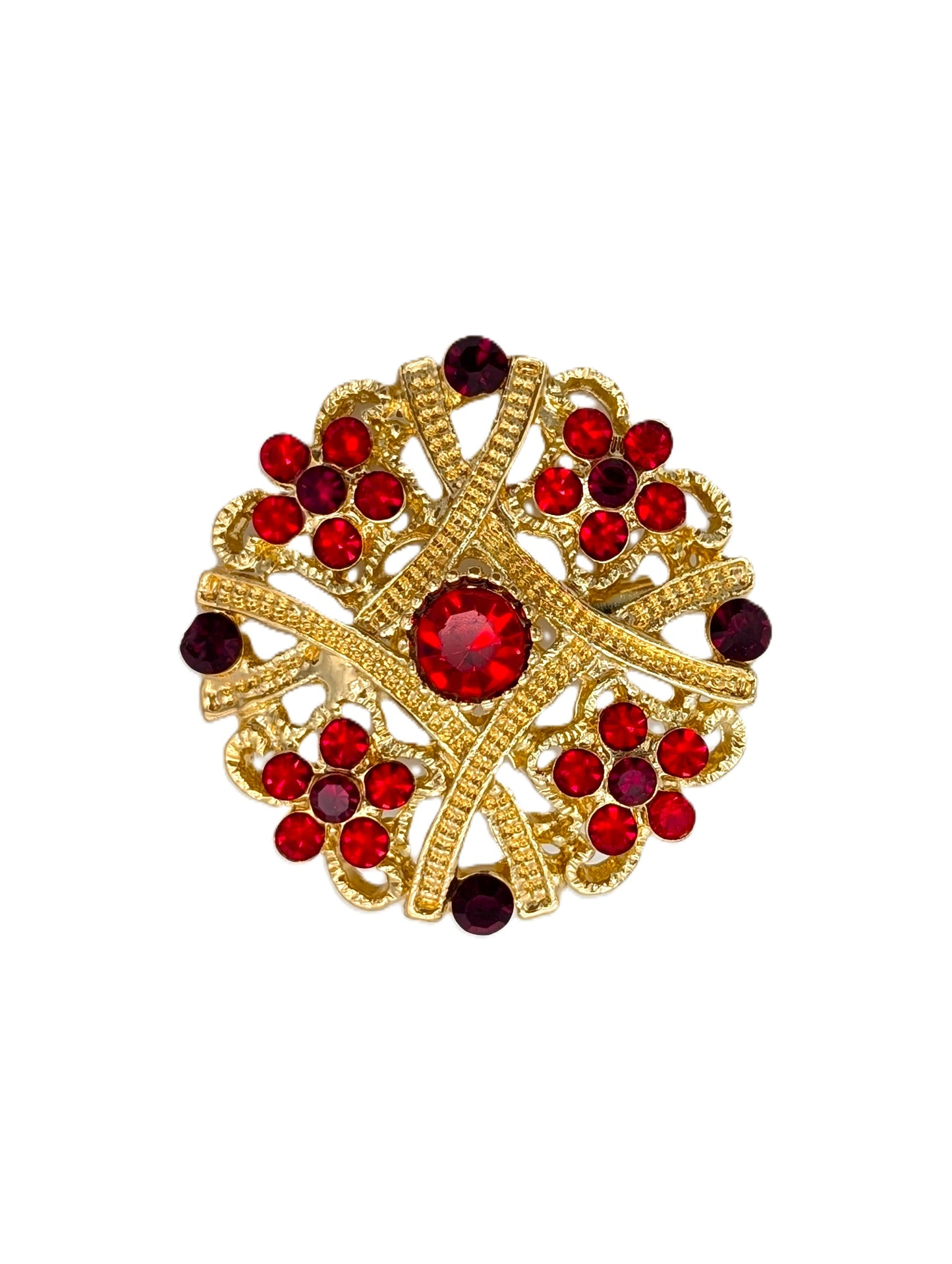 Ruby Filigree Brooch