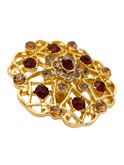 Garnet & Topaz Brooch