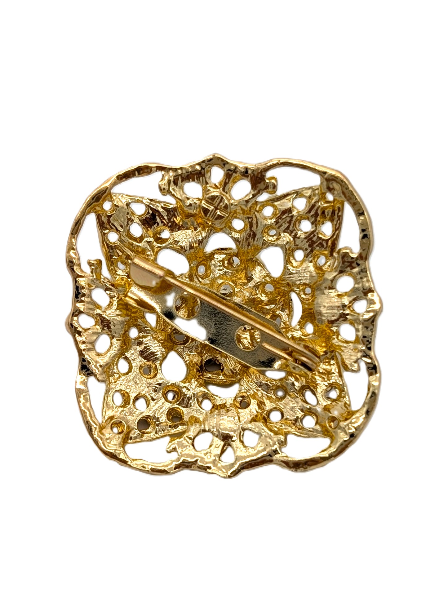 Copper Rhombus Blossom Brooch