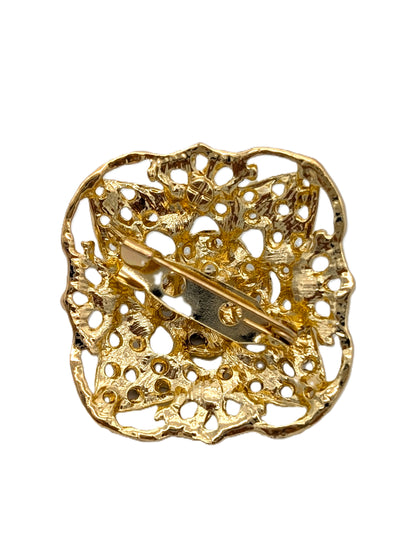 Copper Rhombus Blossom Brooch