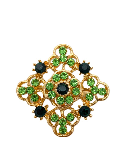 Emerald Clover Brooch