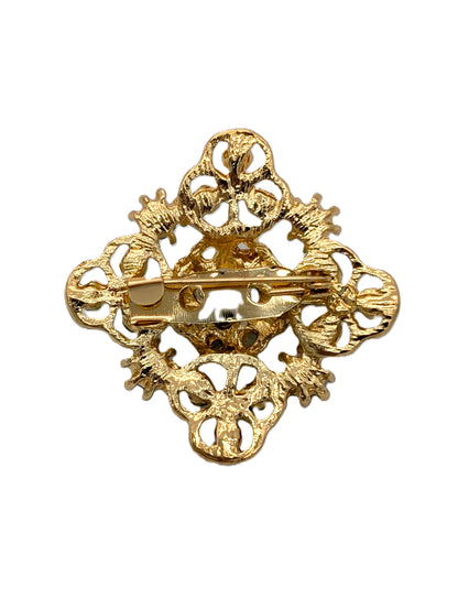 Emerald Clover Brooch