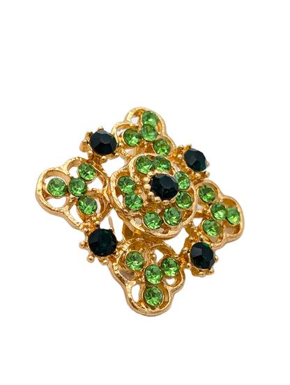 Emerald Clover Brooch