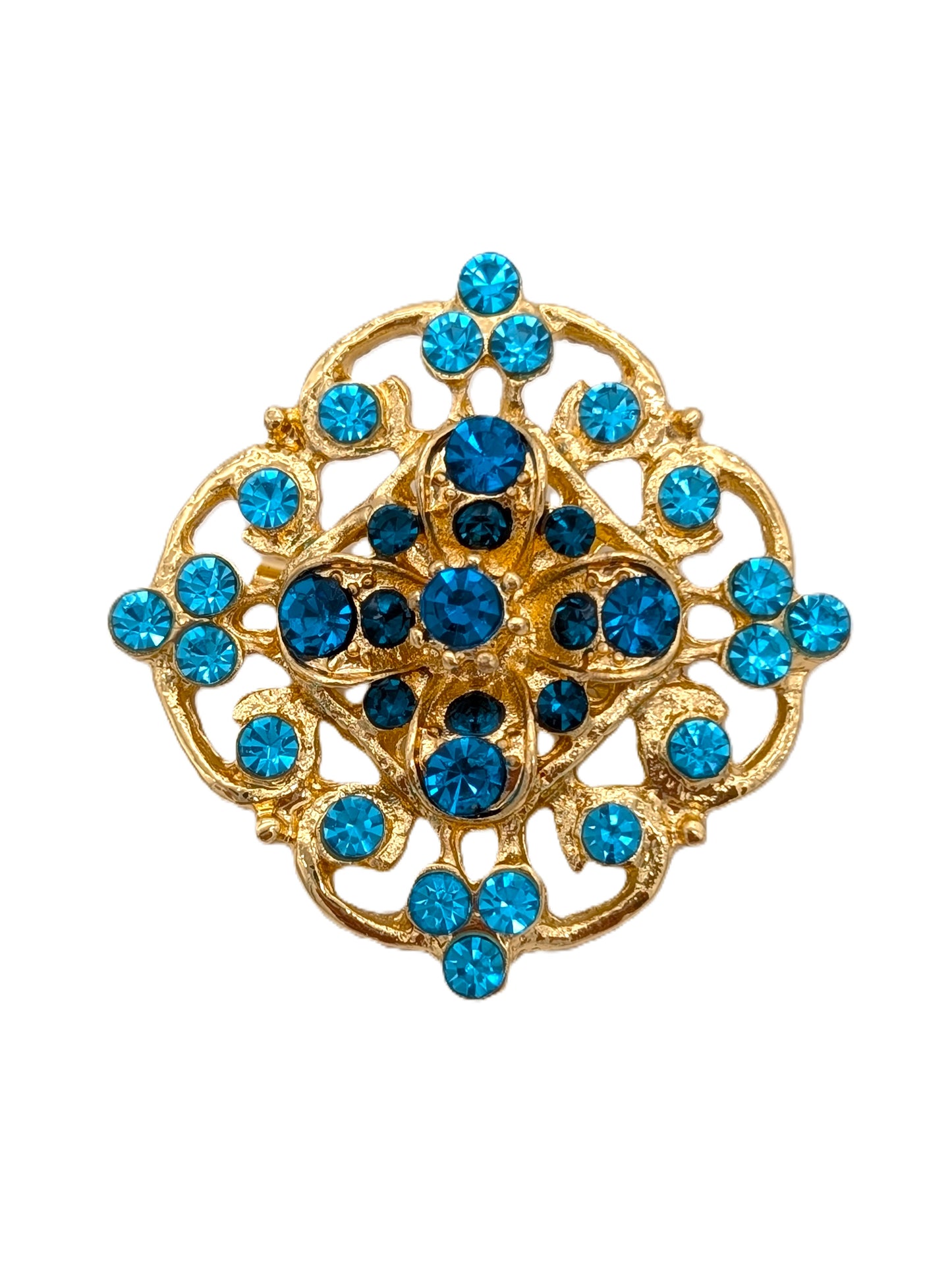 Sapphire Quatrefoil Brooch