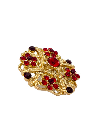 Ruby Filigree Brooch