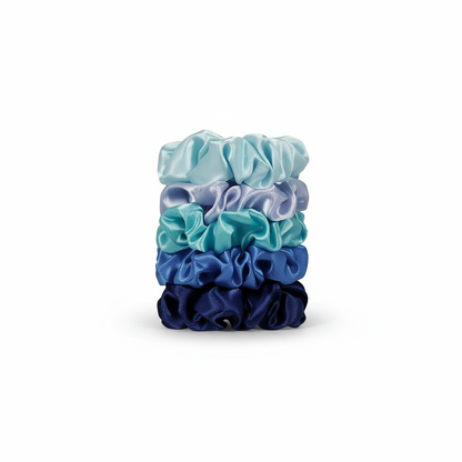 5-Pack Satin Silk Scrunchies for Thick Hair | Damage-Free Hair Ties