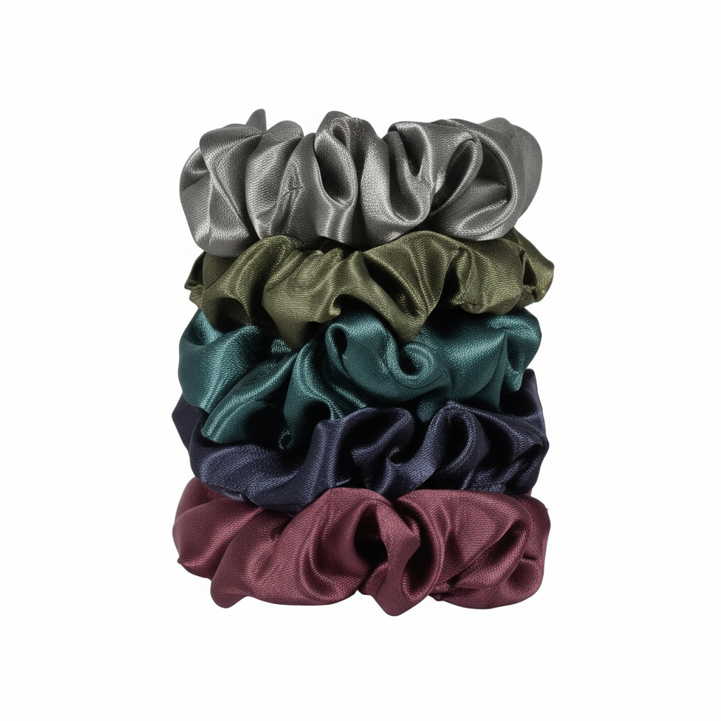 5-Pack Satin Silk Scrunchies for Thick Hair | Damage-Free Hair Ties
