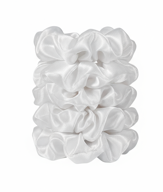 5-Pack Satin Silk Scrunchies for Thick Hair | Damage-Free Hair Ties