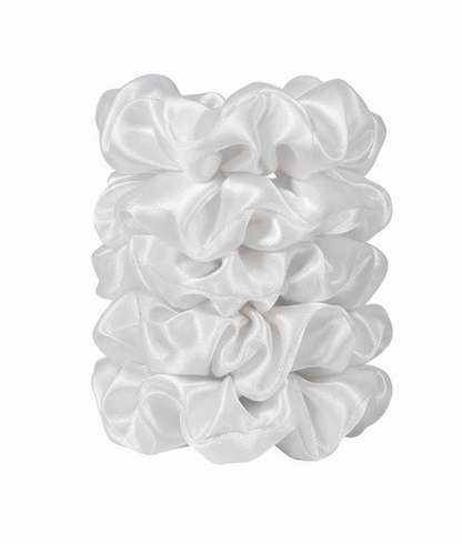 5-Pack Satin Silk Scrunchies for Thick Hair | Damage-Free Hair Ties