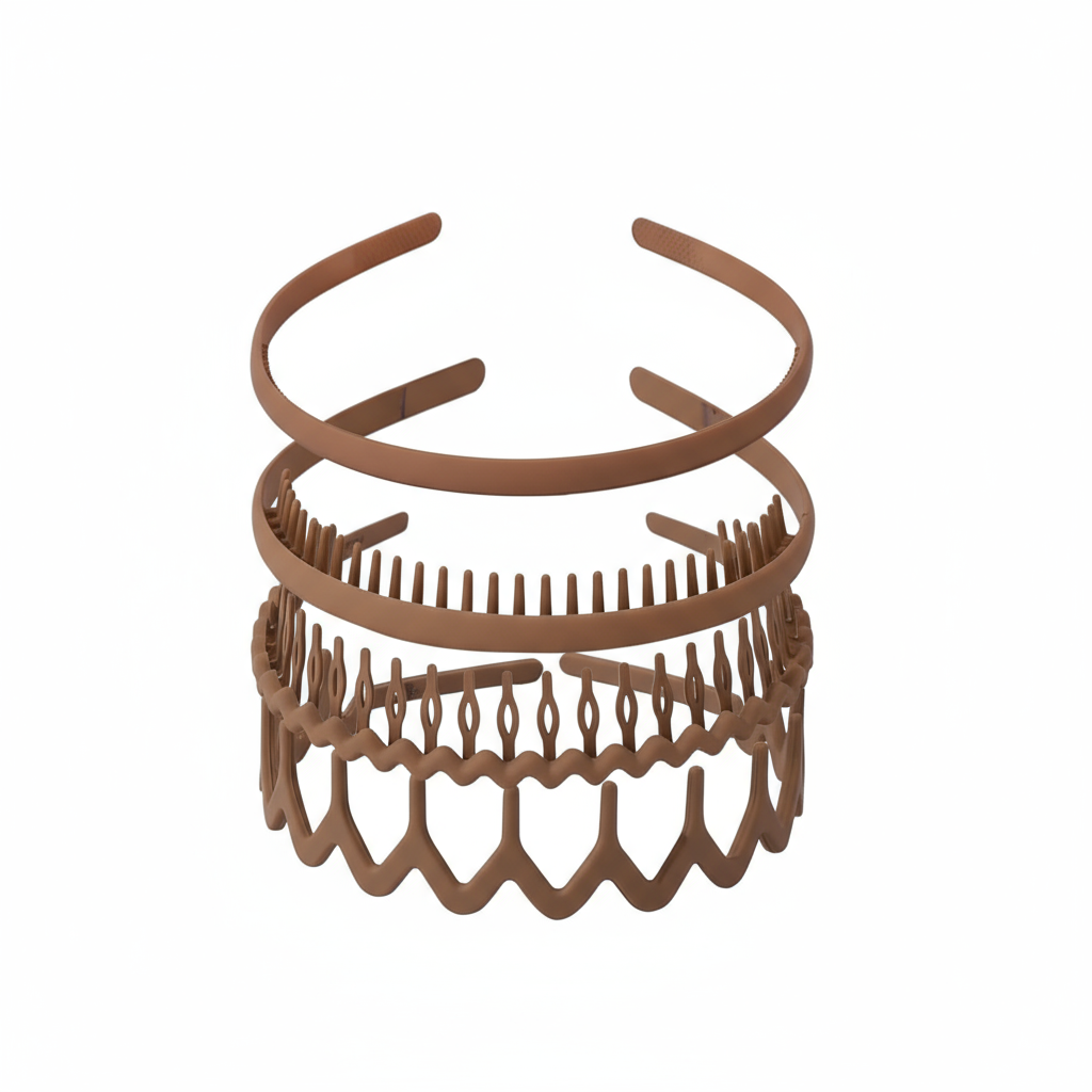 4-Pack Non-Slip Headbands with Teeth | Plastic Hairbands for Women