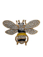 Sparkling Honey Bee Brooch Pin | Gold Tone with Clear Crystals & Black/Yellow Enamel