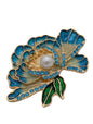 Pearl Flower Brooch | Blue Enamel & Crystal Gold Tone Pin